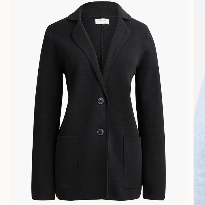 J Crew 2 Button Sweater Blazer Black